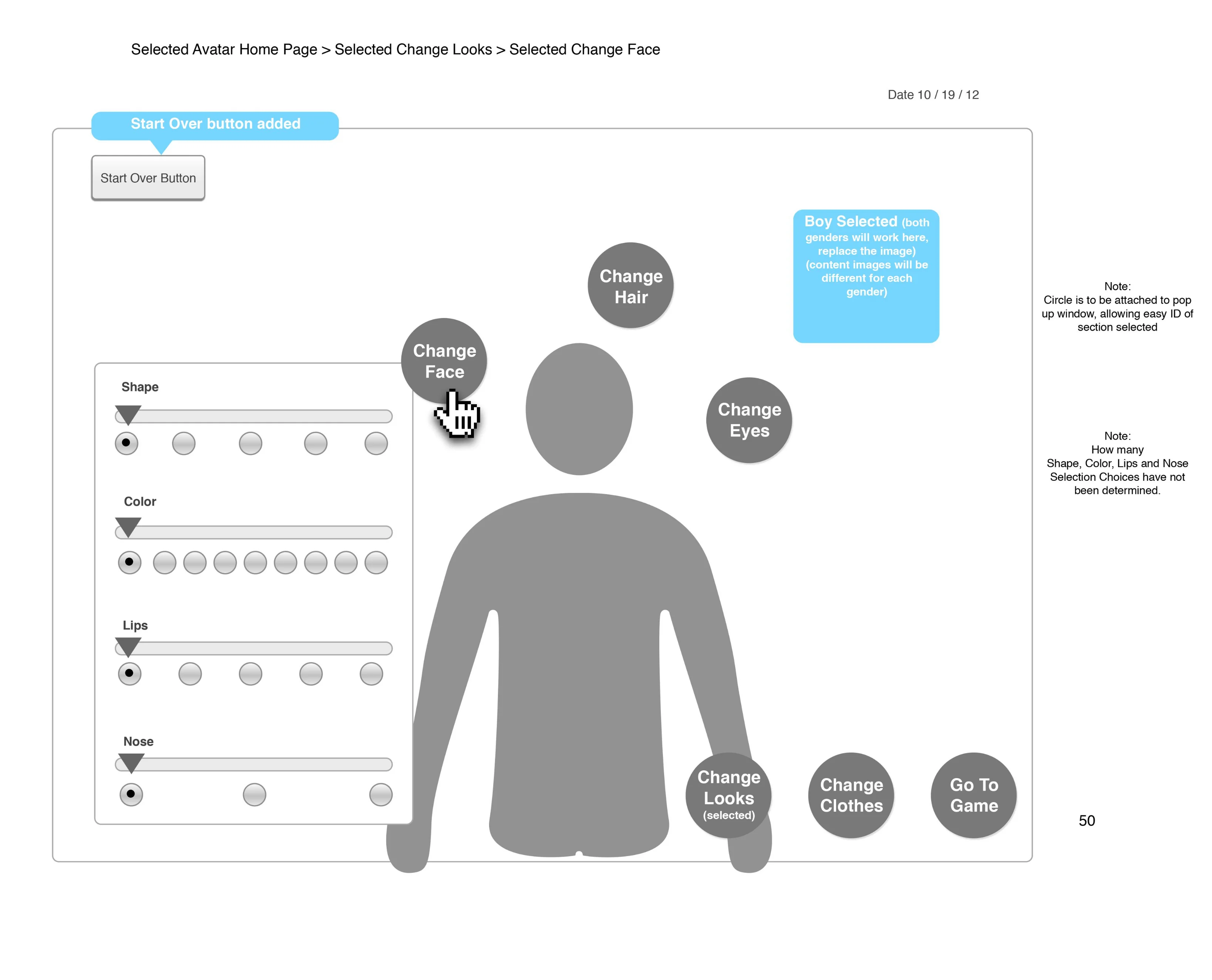 Customizing your avatar wireframe